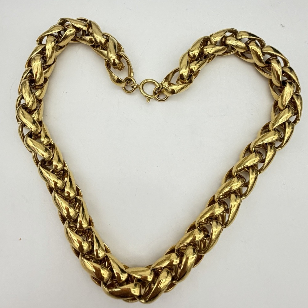 Vtg Napier Chunky Gold Tone Thick Heavy Rope Necklace 13.4 Mm Substantial 202 Gr